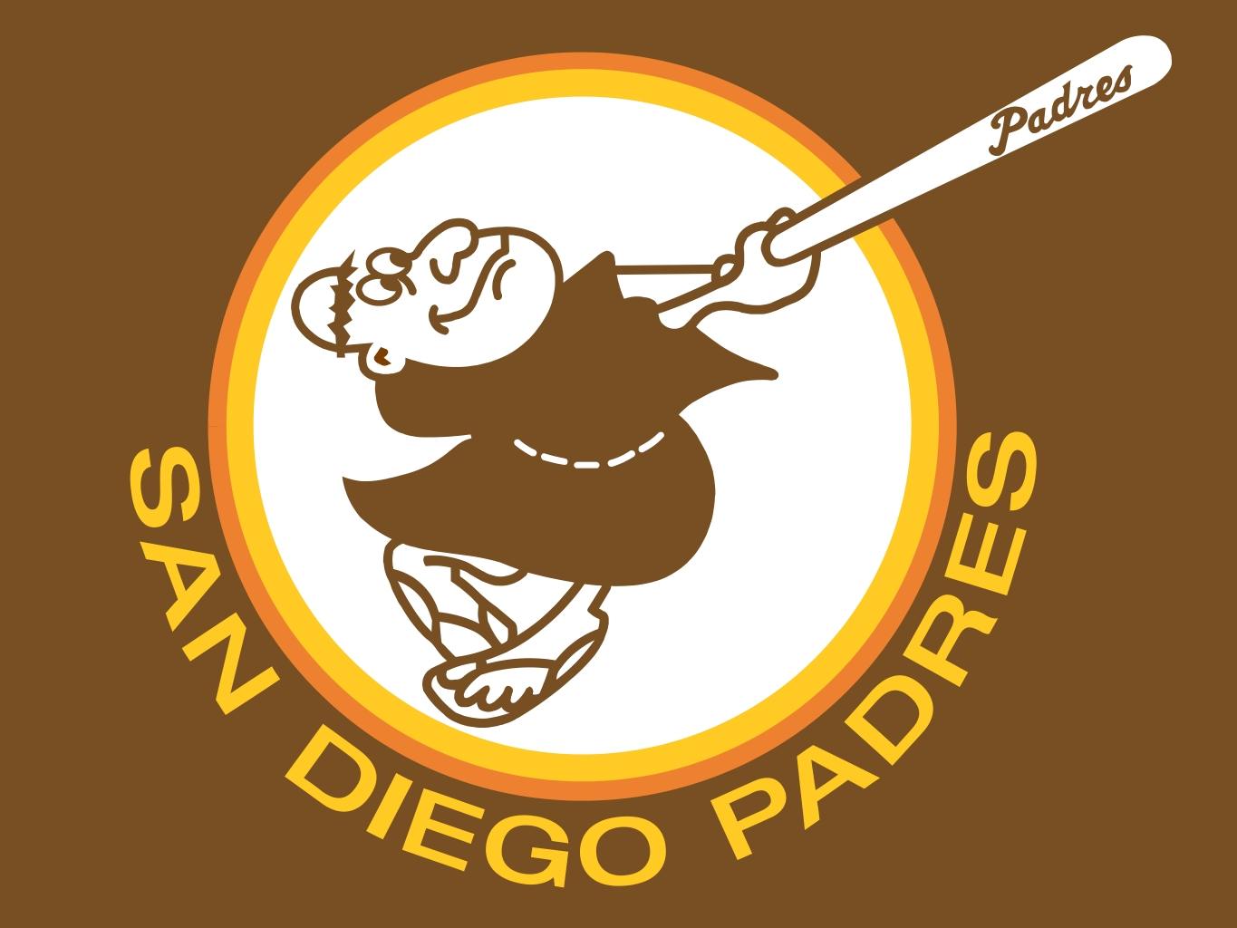 San Diego Padres The Swinging Friar 12'' x 12'' Minimalist Mascot Poster  Print