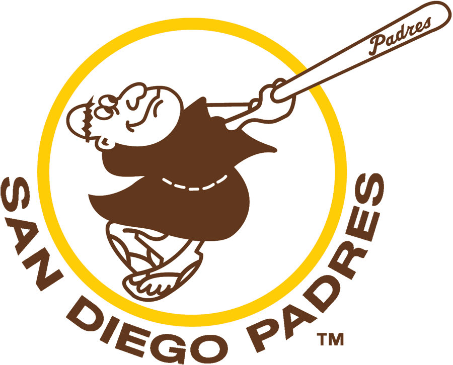 San Diego SD Brown and Yellow Swinging Friar Sticker 