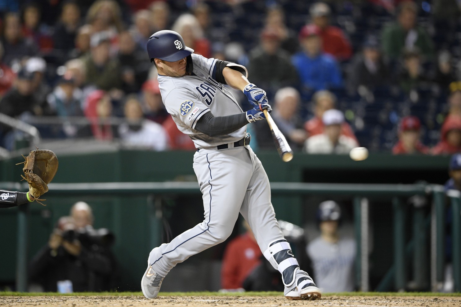 San Diego Padres third baseman Ty France looks on during the