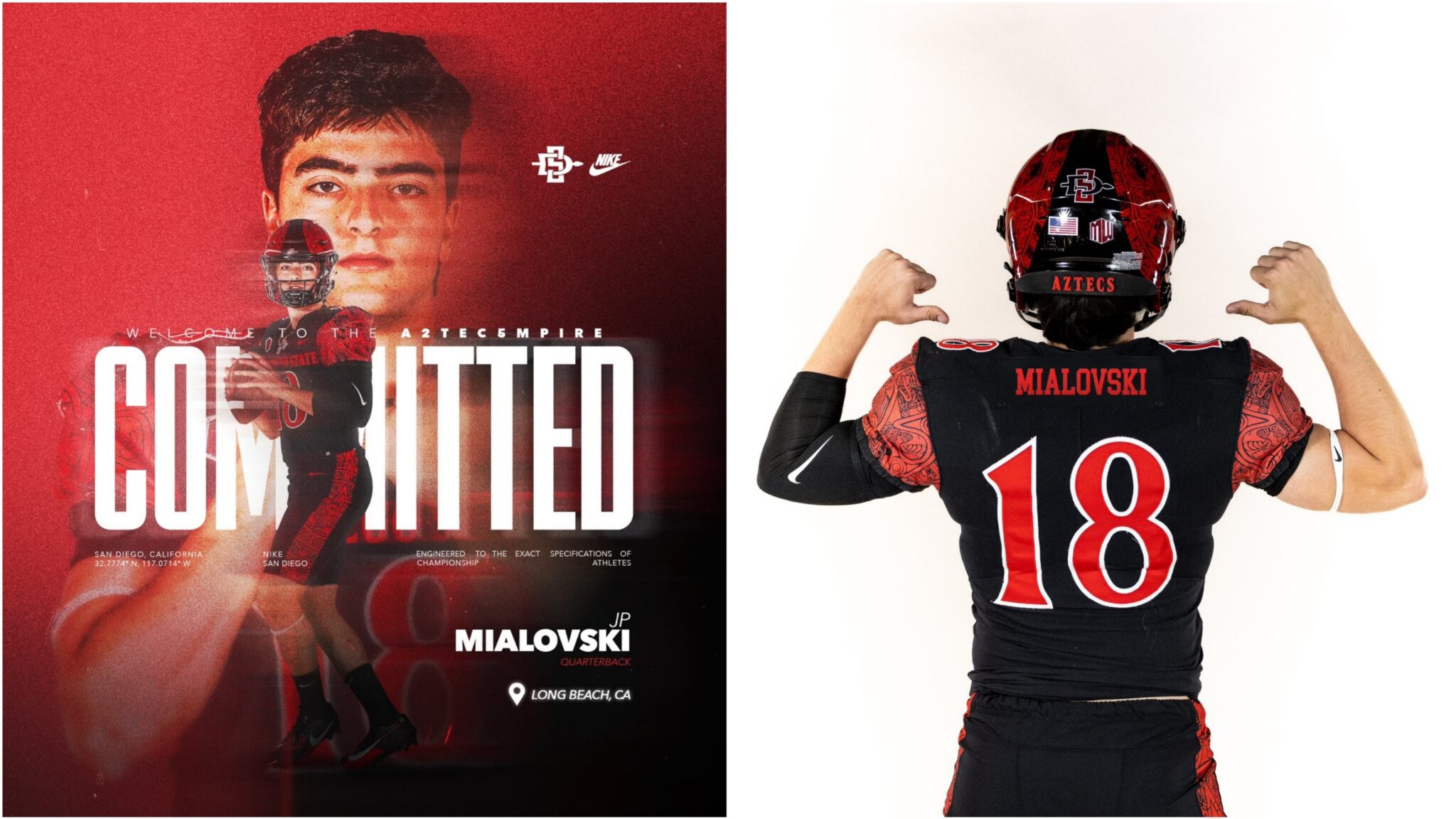 SDSU lands a commitment from Class of 2025 QB JP Mialovski East